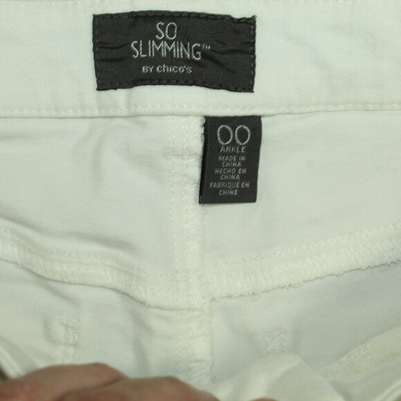 Chico's So Slimming Size 00 / XS Pristine White Ankle Jeans - Picture 4 of 6